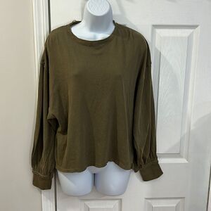 NWT We the free Army Green over size shirt size S